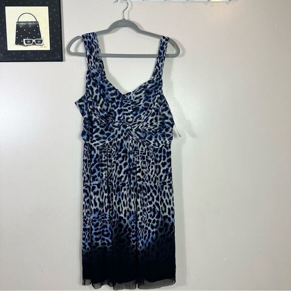 INC International Concepts Blue and Black Patterned Dress - Picture 3 of 10